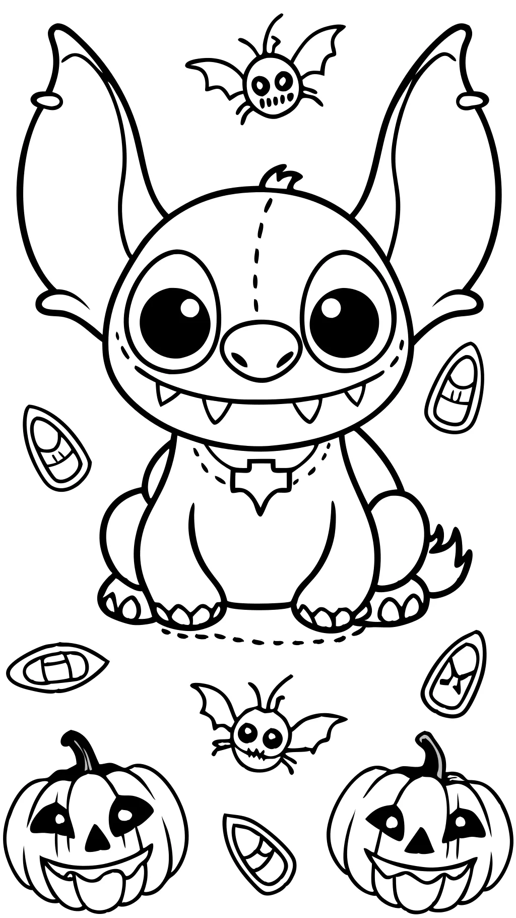 coloriage halloween stitch